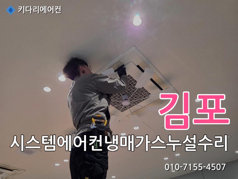 김포 김포 시스템에어컨 냉매가스 누설 수리, 실외기 응축기(콘드) 교체로 해결한 현장 - 키다리에어컨 시공사례